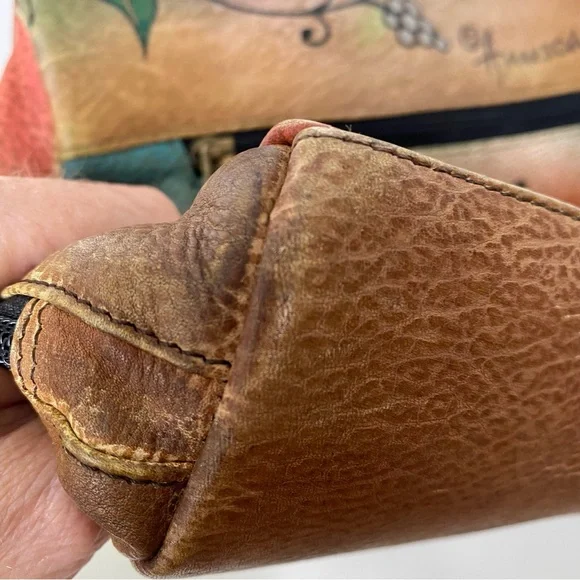 Anuschka Hand Painted Distressed Leather Handbag - Picture 12 of 16